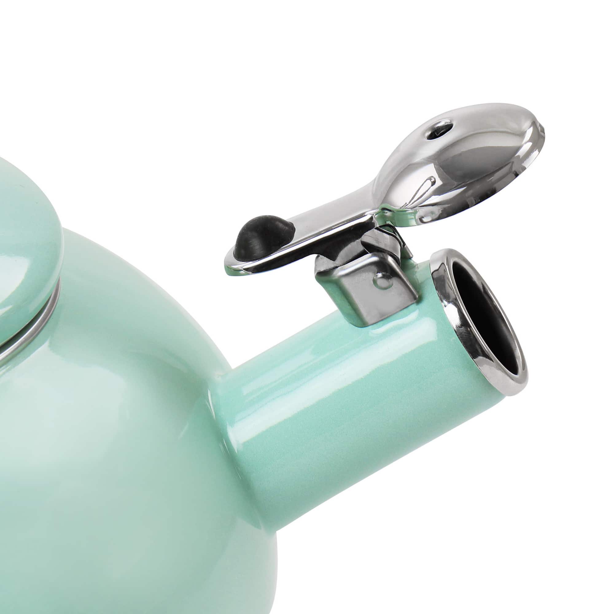 Martha Stewart 1.5qt. Mint Enamel on Steel Stovetop Tea Kettle